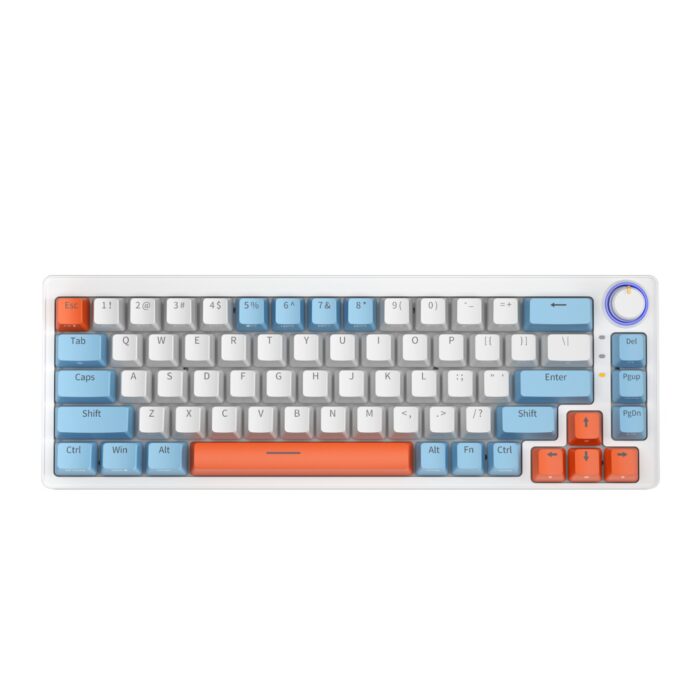 ZA68 Hot Swappable Full Rgb Mechanical Keyboard – Sky Blue – Yellow Tnt custom linear Switch