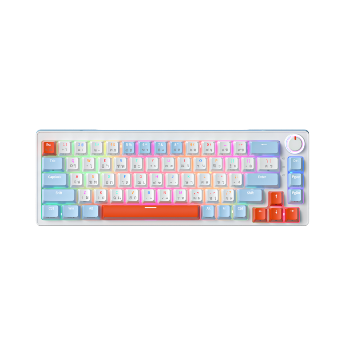 ZA68 Hot Swappable Full Rgb Mechanical Keyboard – Sky Blue – Yellow Tnt custom linear Switch – Image 8